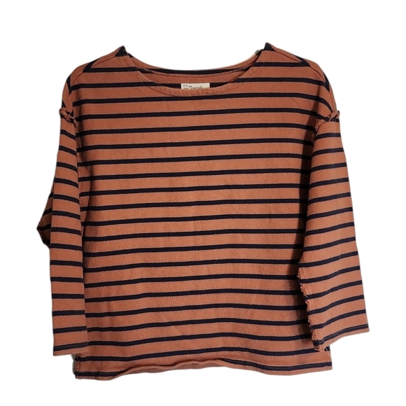 MADEWELL Luxe Long-Sleeve Tee in Casler Stripe size S - Picture 1 of 6